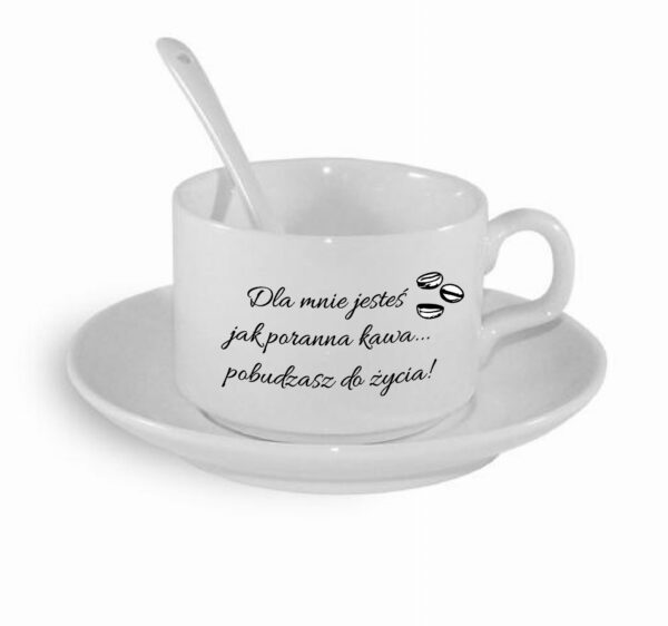 Filiżanka z nadrukiem PORANNA KAWA