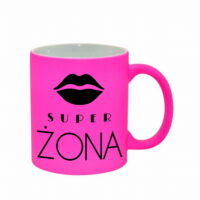 Kubek fluorescencyjny SUPER ŻONA różowy