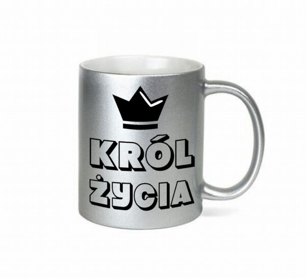 Kubek perłowy KRÓL ŻYCIA srebrny