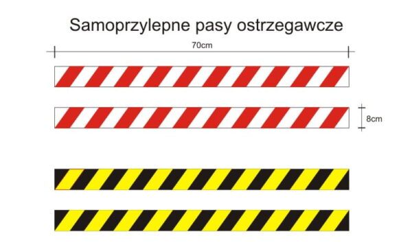Pasy ostrzegawcze 70x8cm