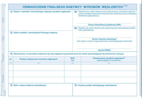 Dokument dostawy wyrobów węglowych NOWY WZÓR - obrazek 2