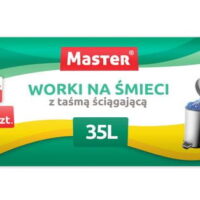 Worki z taśmą 35 litrów 15szt HDPE niebieskie