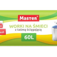 Worki z taśmą 60 litrów 10szt HDPE niebieskie
