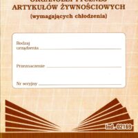 Zeszyt oceny organoleptycznej artykułów żywieniowych (wymagających chłodzenia)