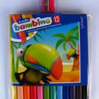 Kredki Bambino 12 kolorów + temperówka