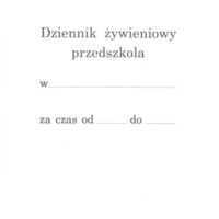 Dziennik żywieniowy przedszkola A-4  MEN-V/1