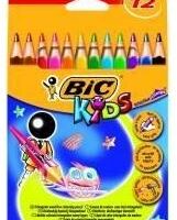 Kredki BIC Kids trójkątne grube 12 kolorów