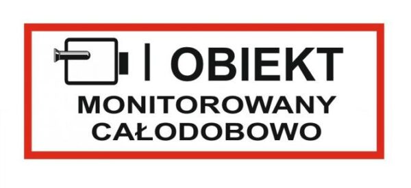 Tabliczka mała OBIEKT MONITOROWANY CAŁODOBOWO
