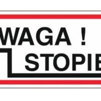 Tabliczka mała UWAGA STOPIEŃ
