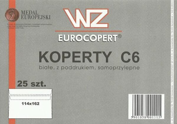 Koperta C6 biała samoprzylepna opk. 25 szt.