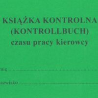 Książka kontroli czasu pracy kierowcy KONTROLLBUCH  Tageskontrollblätter