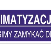 Tabliczka mała KLIMATYZACJA PROSIMY ZAMYKAĆ DRZWI