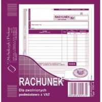 Rachunek 2/3 A5 dla zwolnionych z VAT