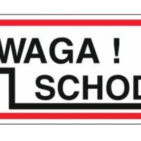 Tabliczka mała UWAGA SCHODY