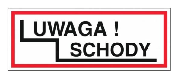 Tabliczka mała UWAGA SCHODY