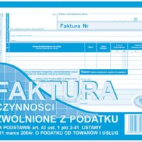 Faktura A5 dla zwolnionych z VAT